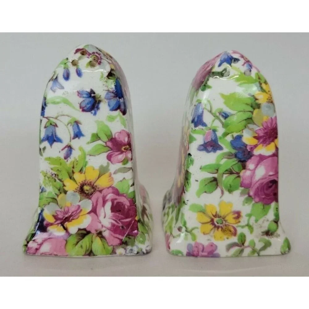 Vintage‎ Floral Chintz Salt & Pepper Shakers England